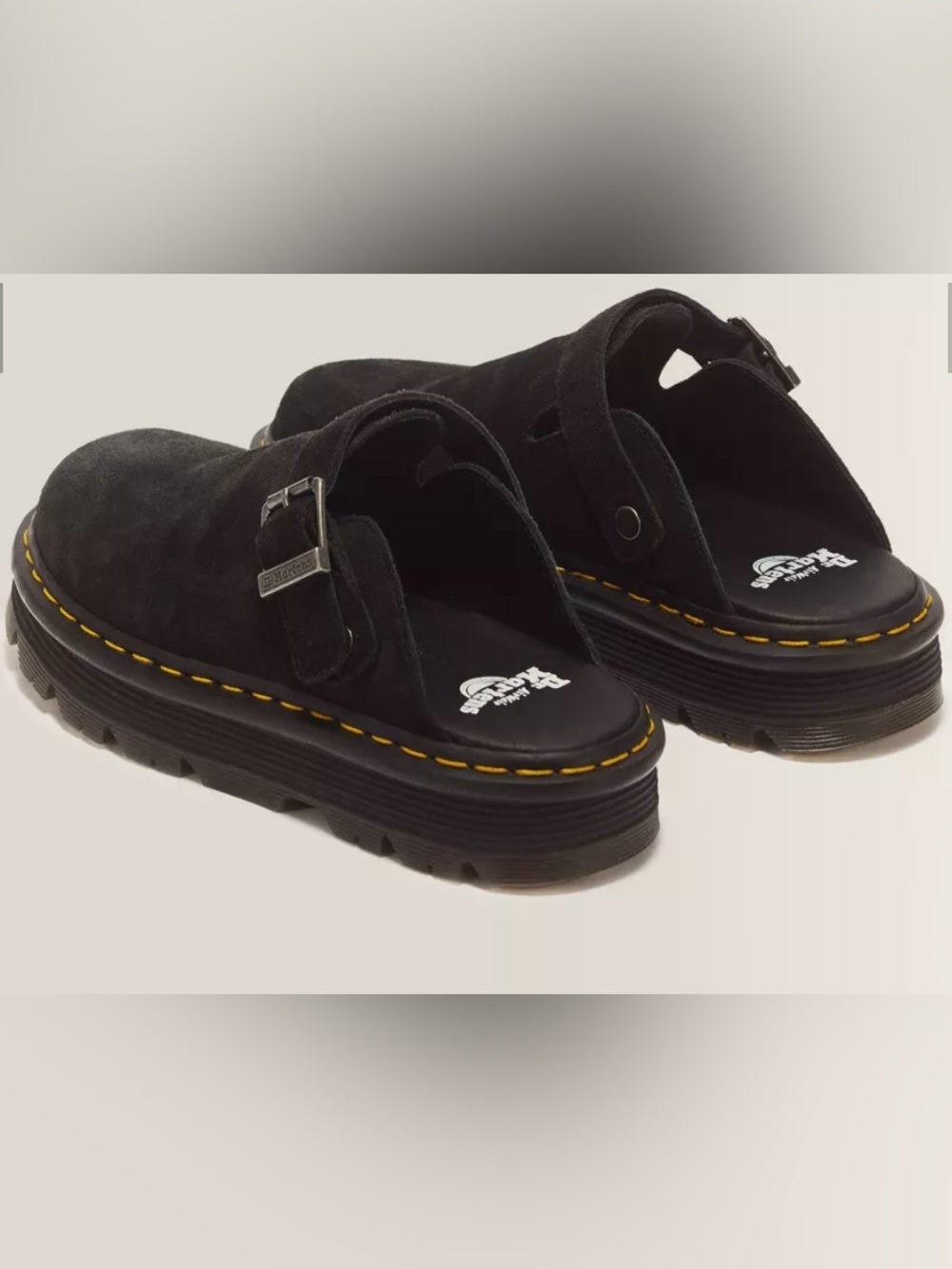 Dr. Martens ZEBZAG Suede Slingback Platform Mule Women’s 10 Men’s 9 - Picture 2 of 10